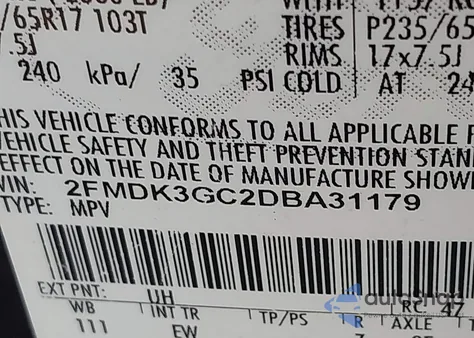 2013 Ford Edge Se z USA, uszkodzony, nr VIN 2FMDK3GC2DBA31179